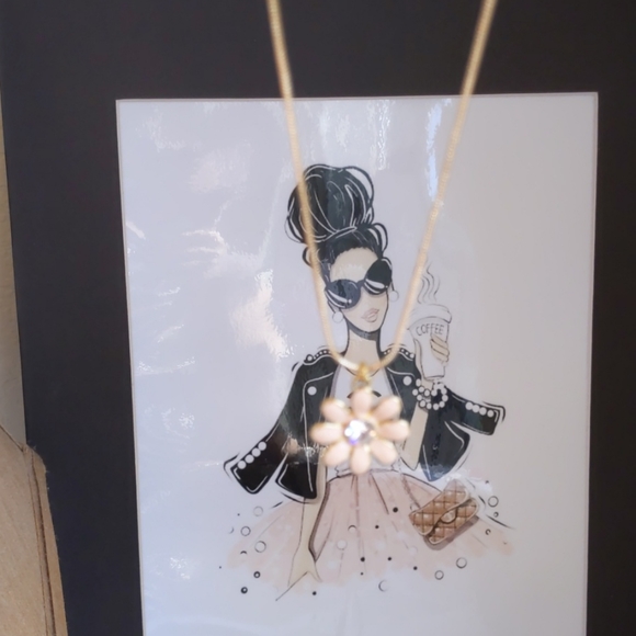 Coach Pave Daisy Flower Charm Gold Plated Necklace - Picture 7 of 7